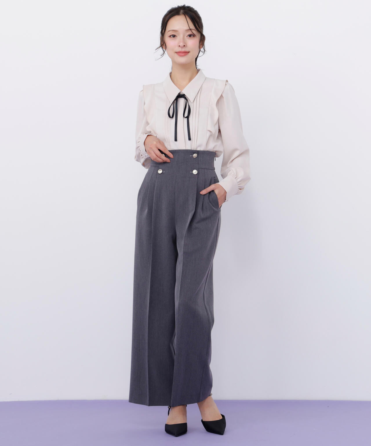 リボン付きピンタックブラウス | JILL by JILL STUART（ジル バイ ジル