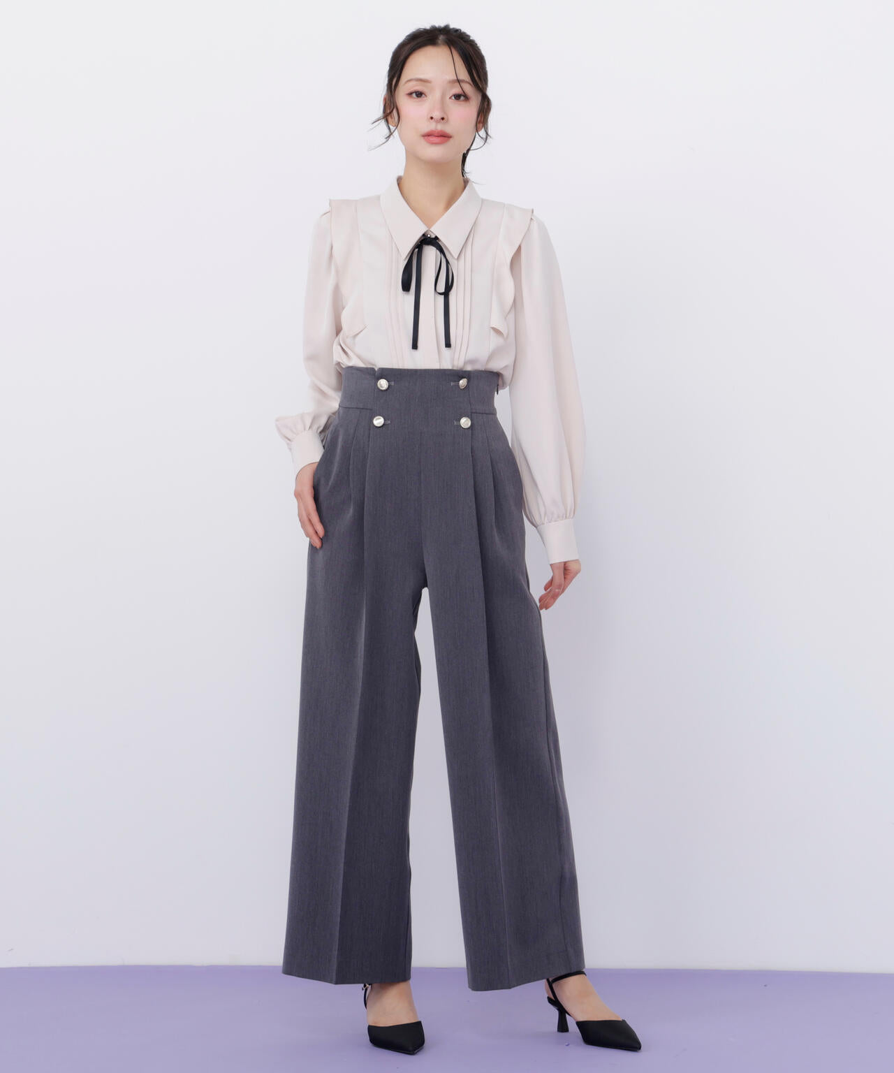 リボン付きピンタックブラウス | JILL by JILL STUART（ジル バイ ジル