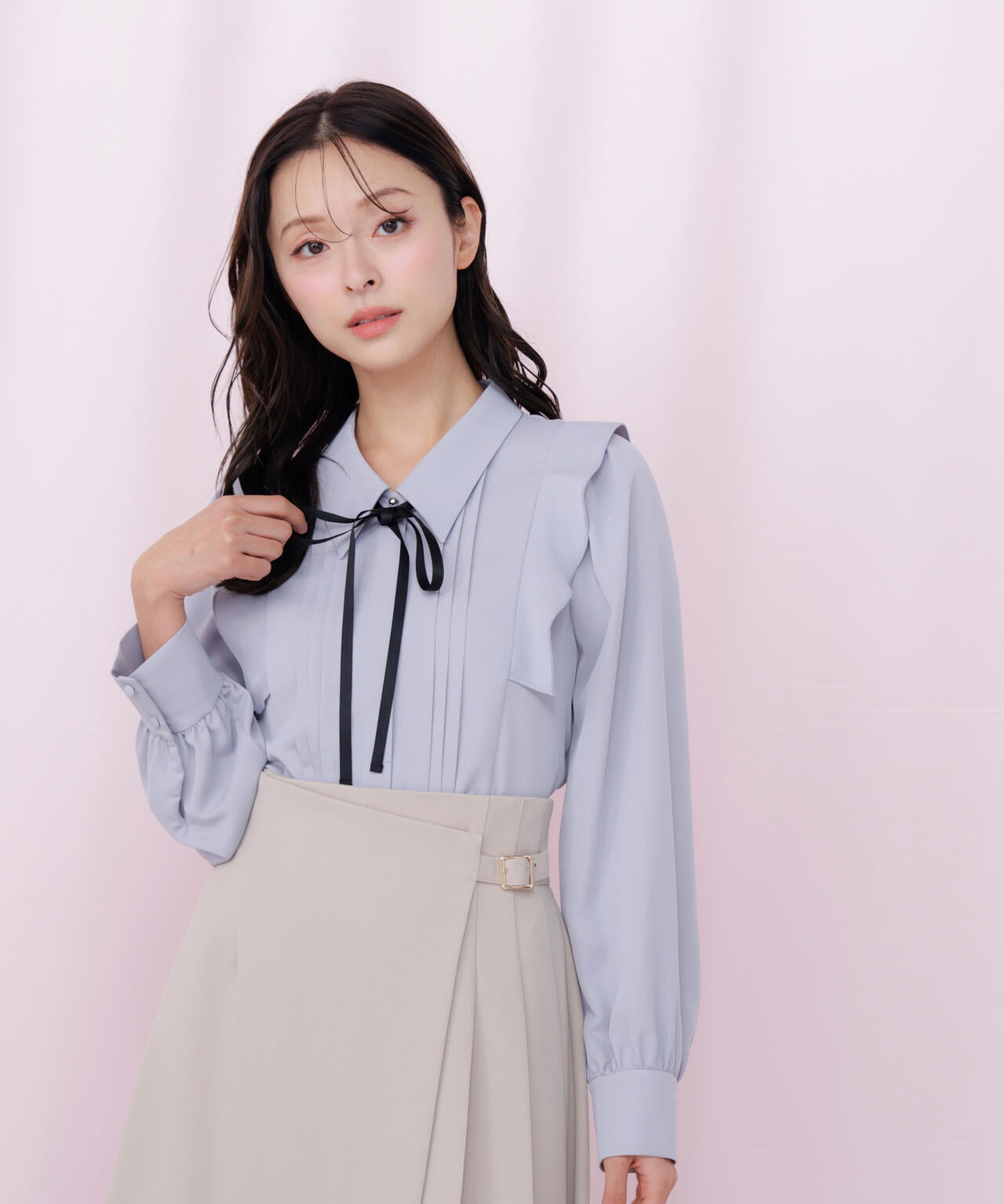 リボン付きピンタックブラウス | JILL by JILL STUART（ジル バイ ジル