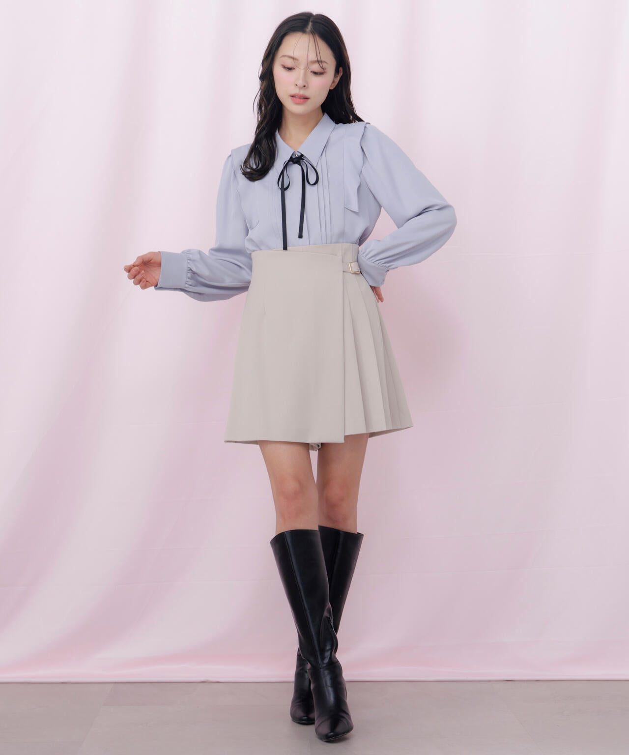 リボン付きピンタックブラウス | JILL by JILL STUART（ジル バイ ジル