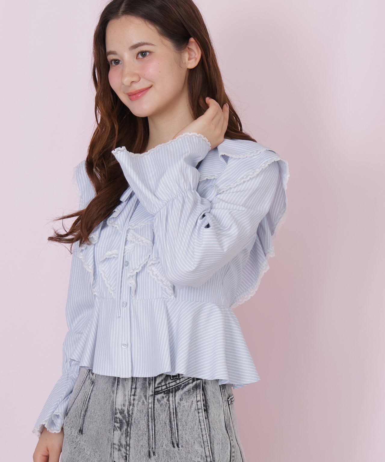 レーストリムラッフルブラウス | JILL by JILL STUART（ジル バイ ジル