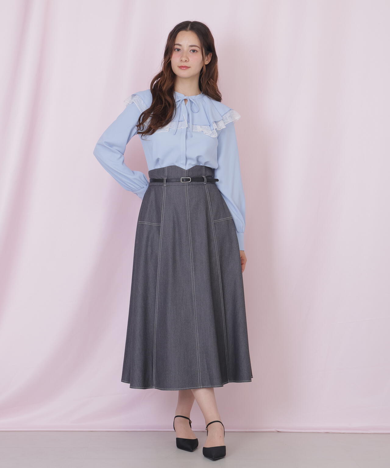 JILLSTUART ジルスチュアートプラントダイレースブラウス&スカート 