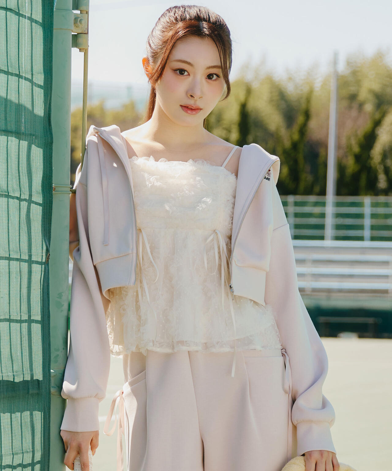 チュールフリルキャミブラウス