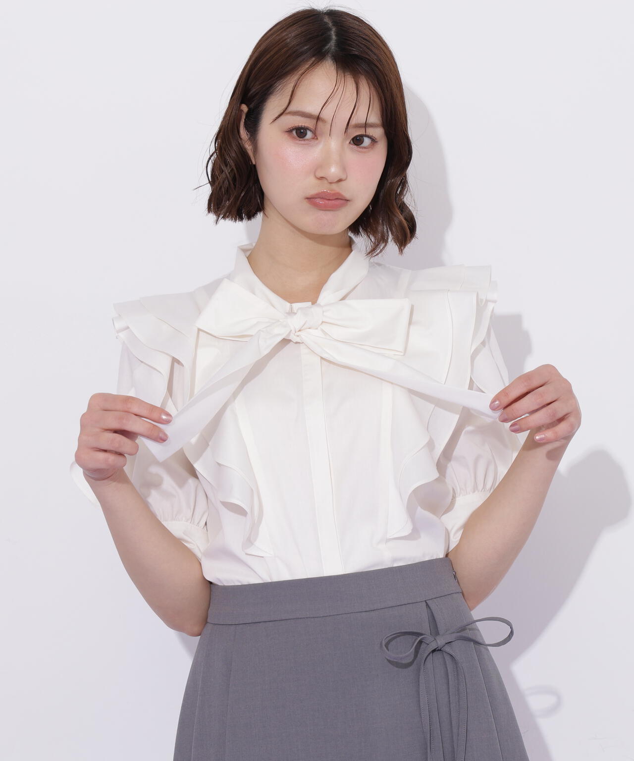 【試着のみ】JILLSTUART  ボウタイリボン付きブラウス ビッグボウタイブラウス | JILL by JILL STUART（ジル バイ ジル