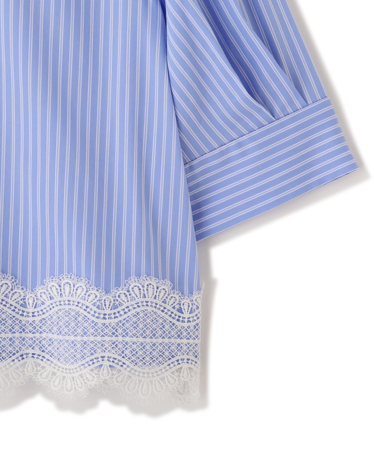 は*る様 JUSGLITTY ペタルヘムレースシャツ S ヘムレース五分袖ブラウス | JILL by JILL STUART（ジル バイ ジル