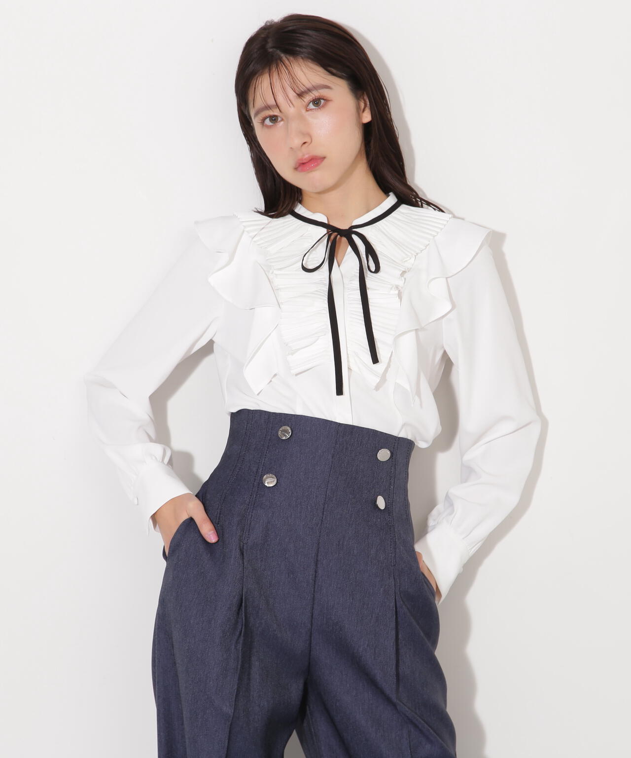 プリーツフリルリボンタイブラウス | JILL by JILL STUART（ジル バイ