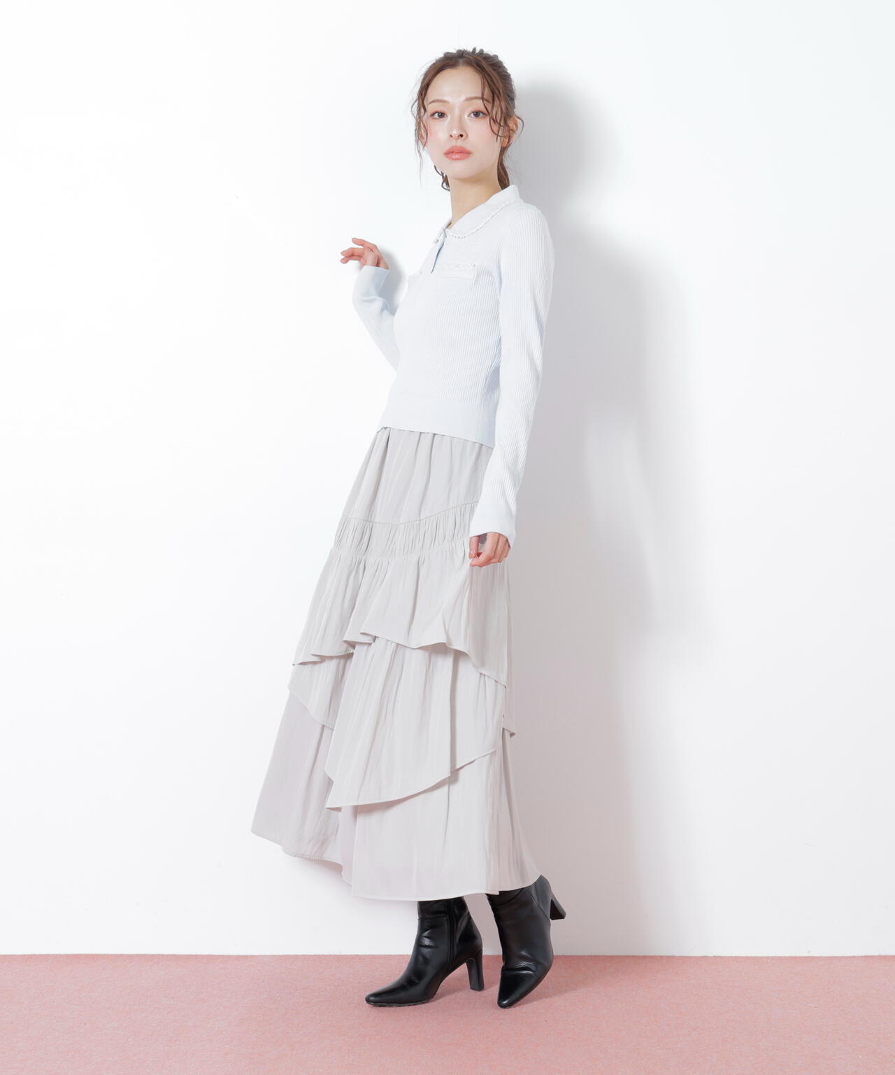 割線ランダムティアードスカート