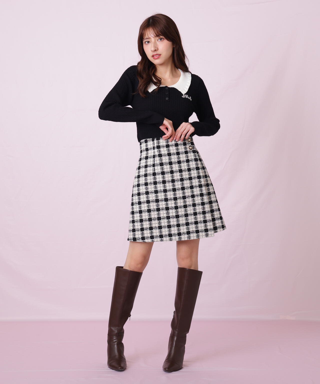 ブロックチェックツィードミニスカート | JILL by JILL STUART（ジル