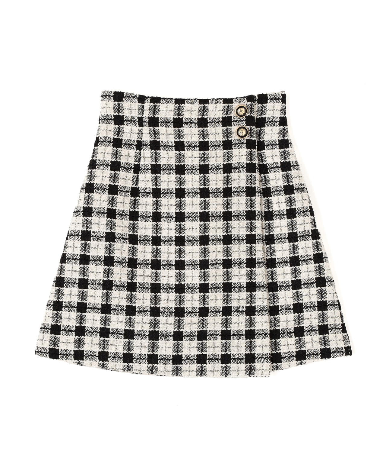ブロックチェックツィードミニスカート