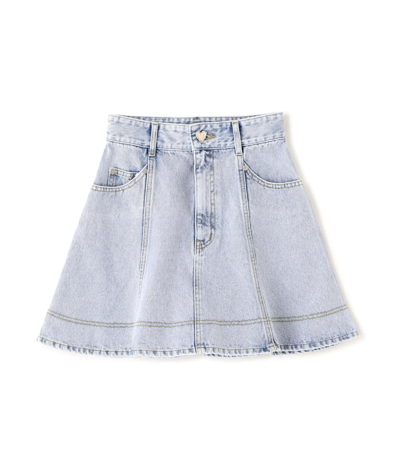 ハートボタンフレアミニスカート