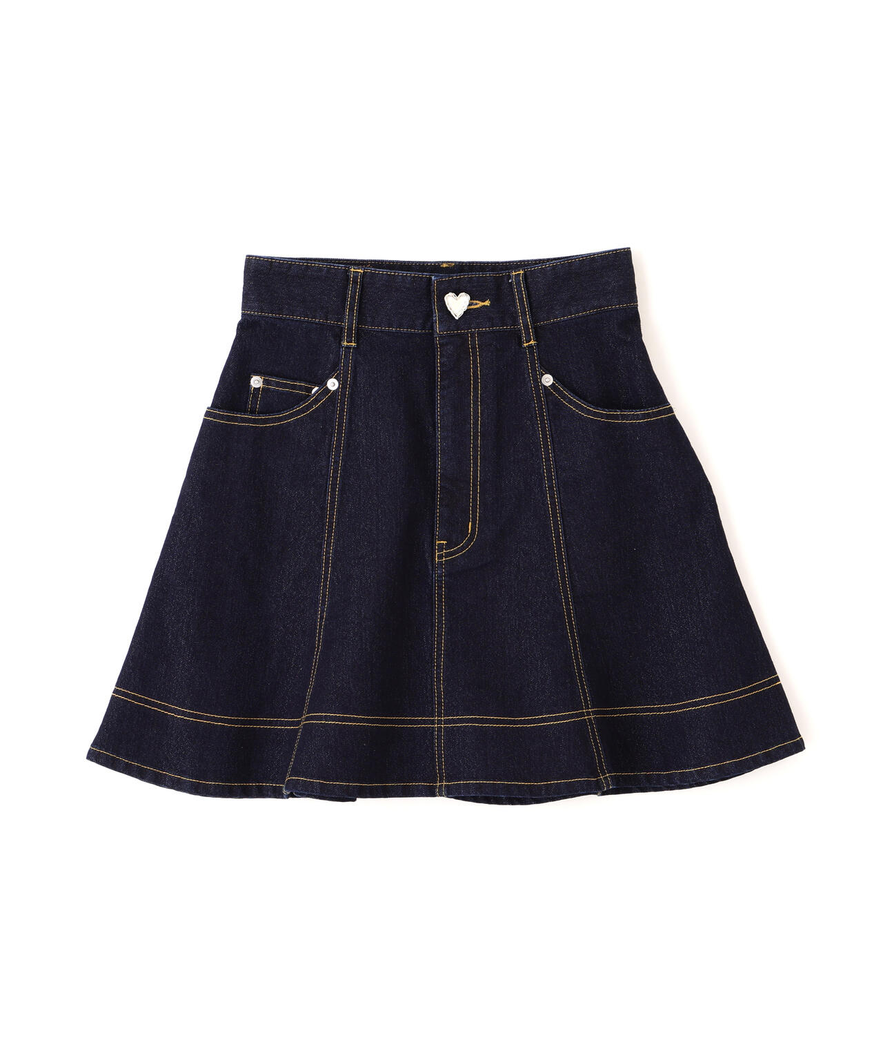 ハートボタンフレアミニスカート