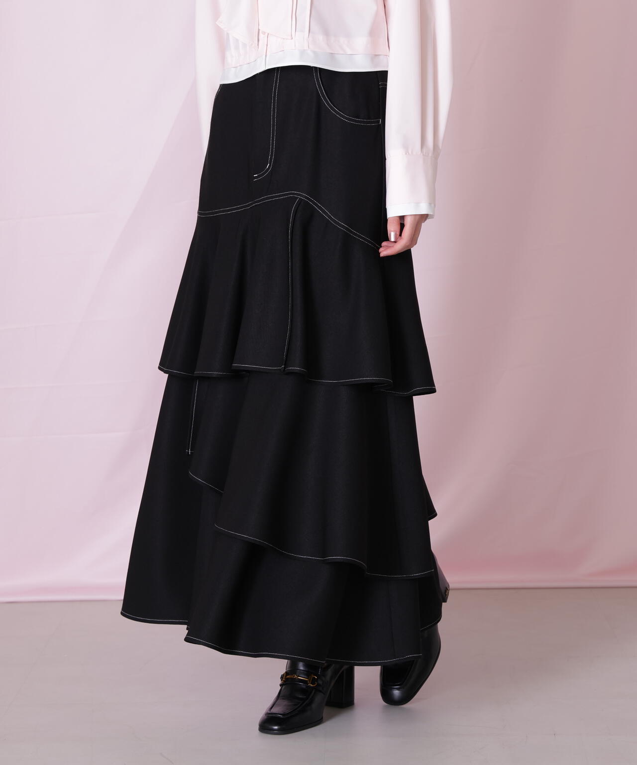 アシメティアードスカート