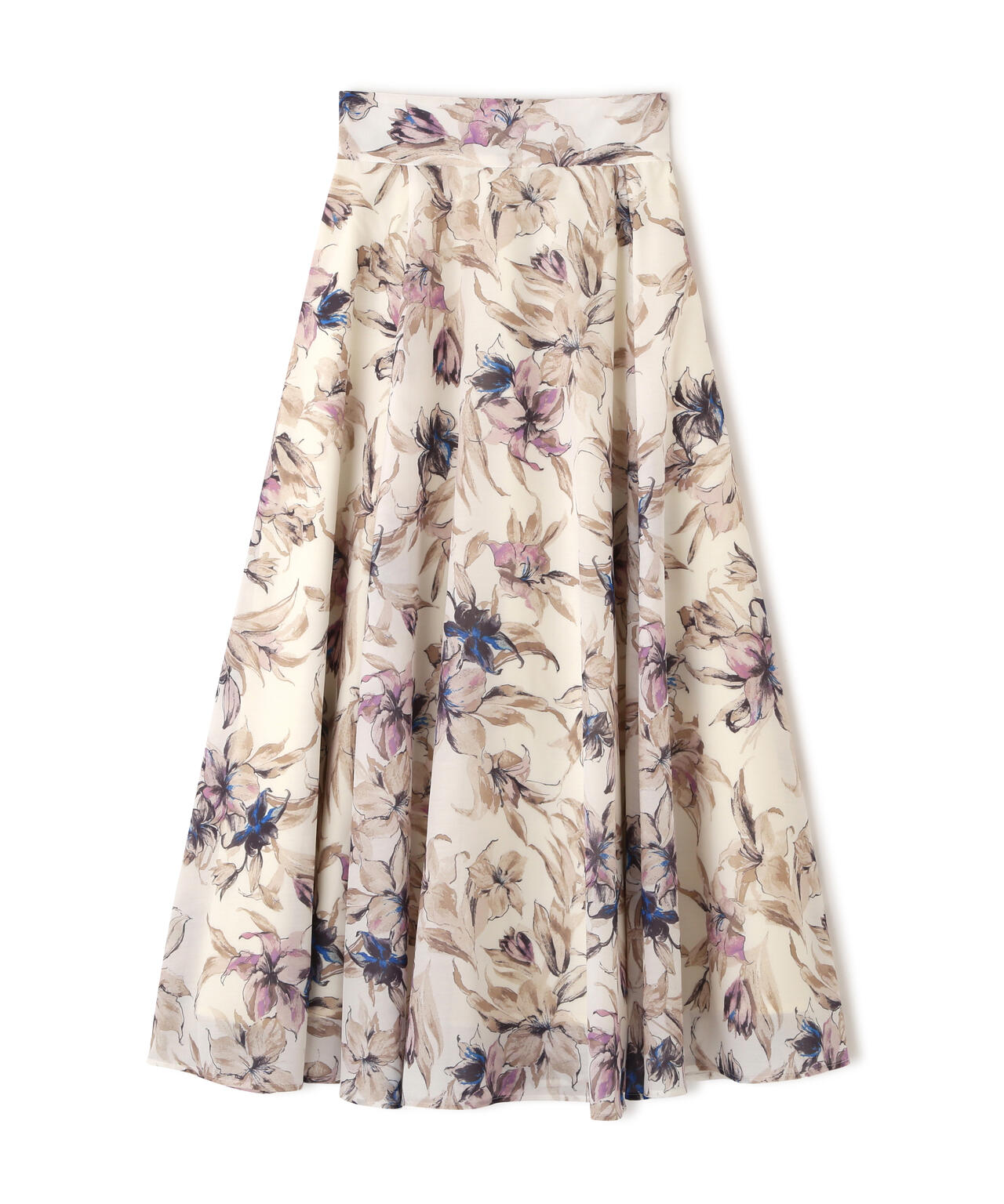 シアーアートフラワープリントスカート