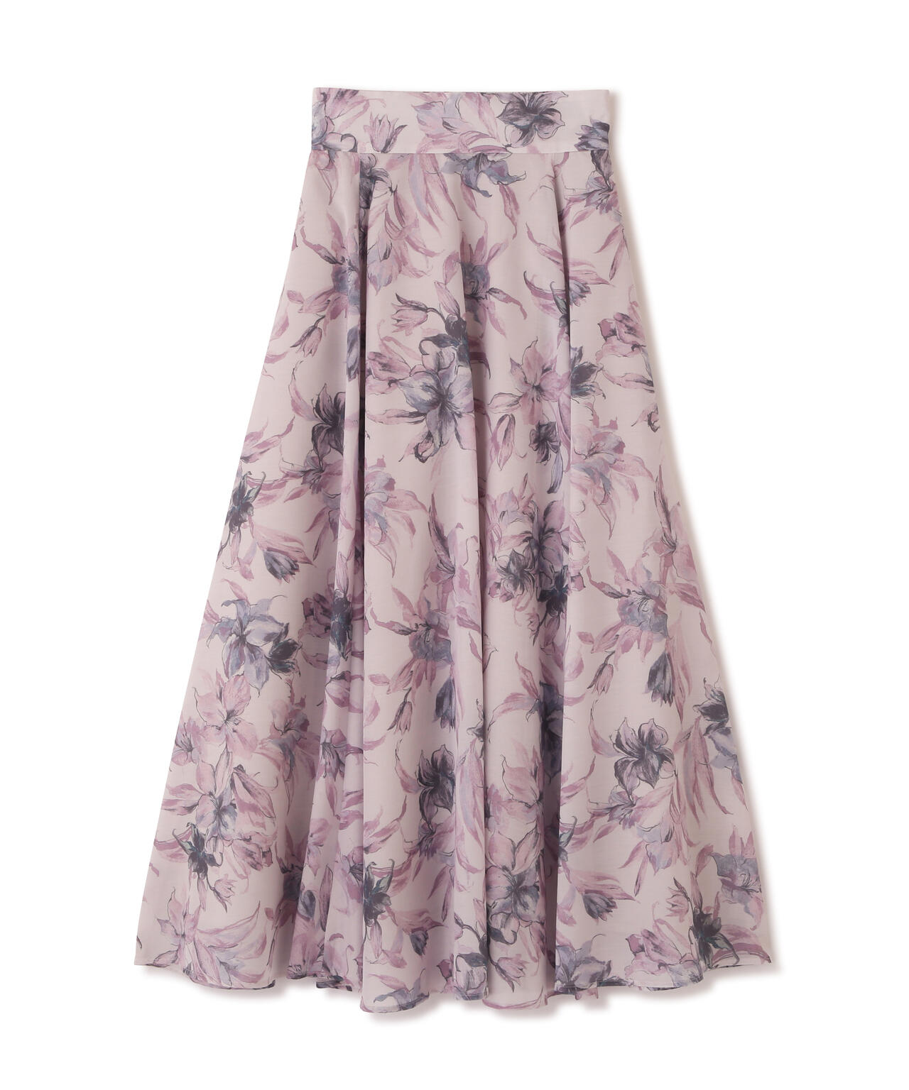 シアーアートフラワープリントスカート