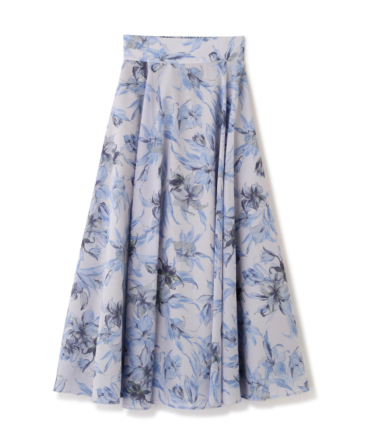 シアーアートフラワープリントスカート