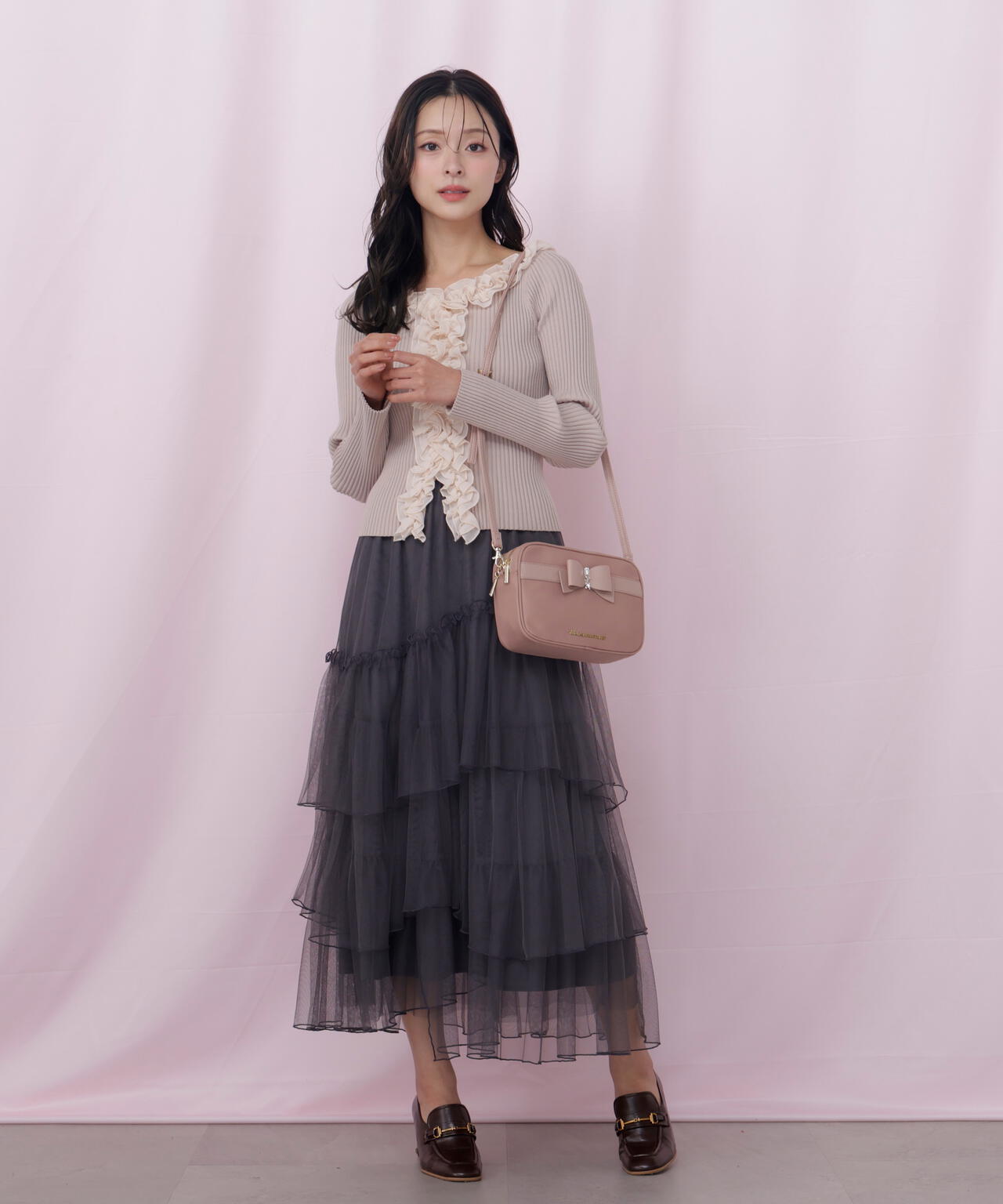 チュールランダムティアードスカート