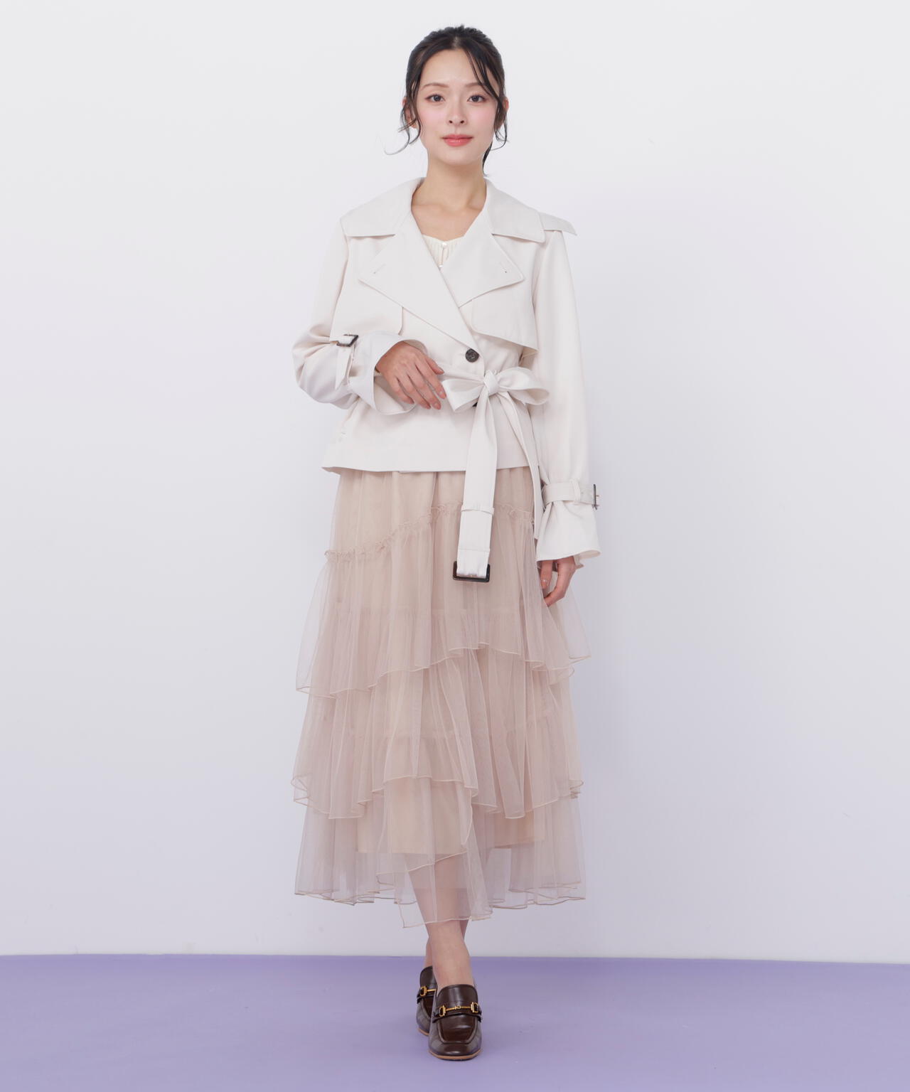 チュールランダムティアードスカート