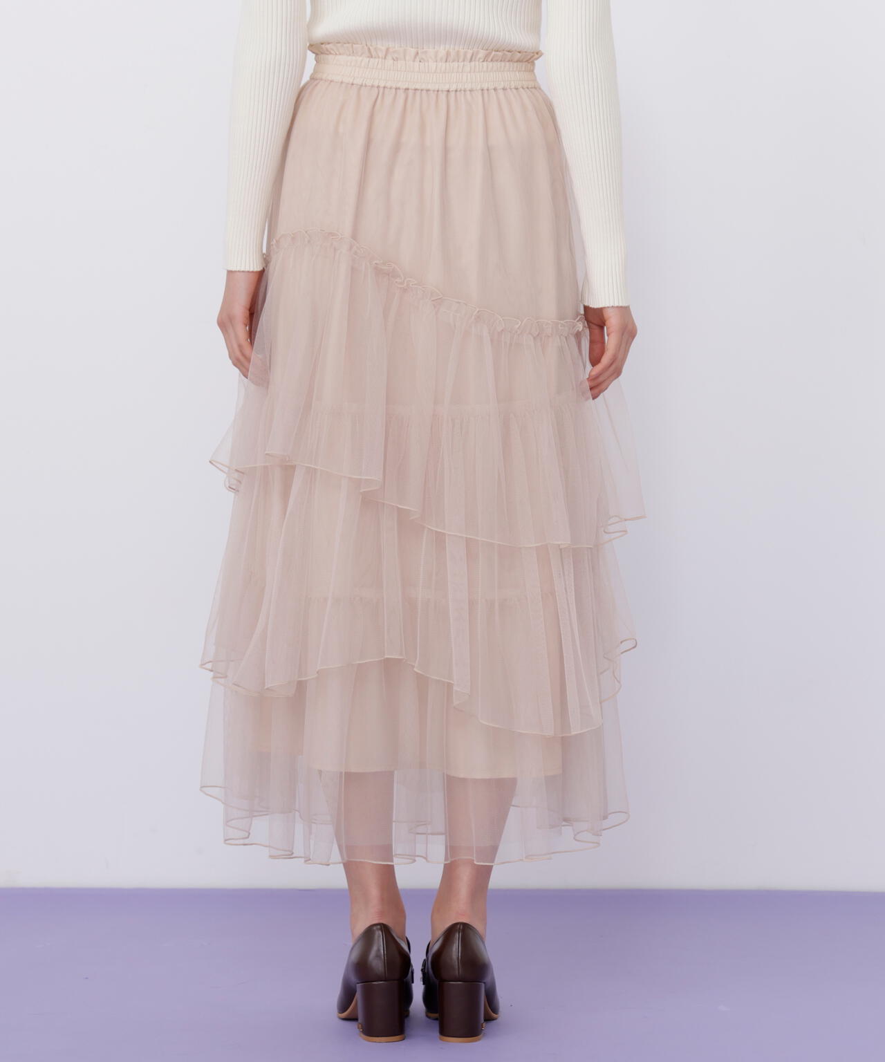 チュールランダムティアードスカート