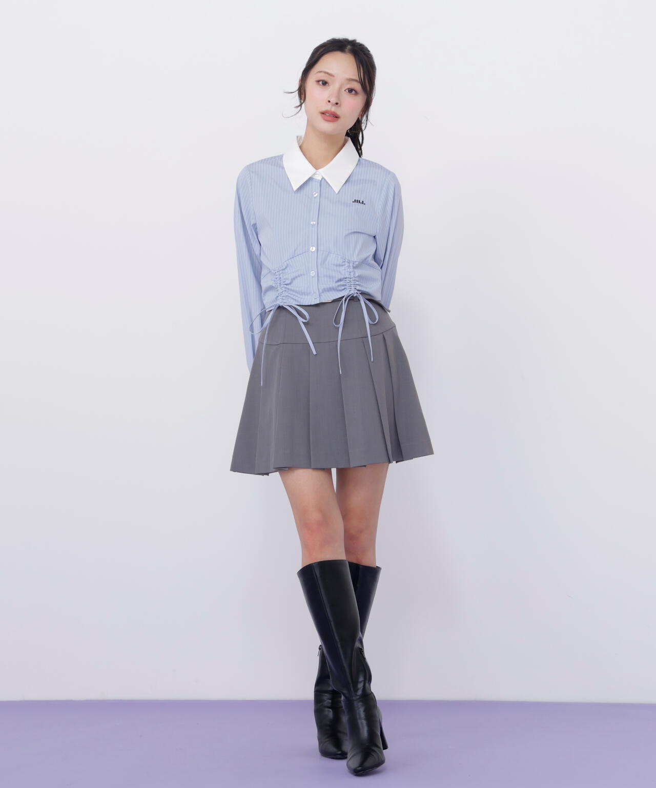 セットアップ対応プリーツミニスカート