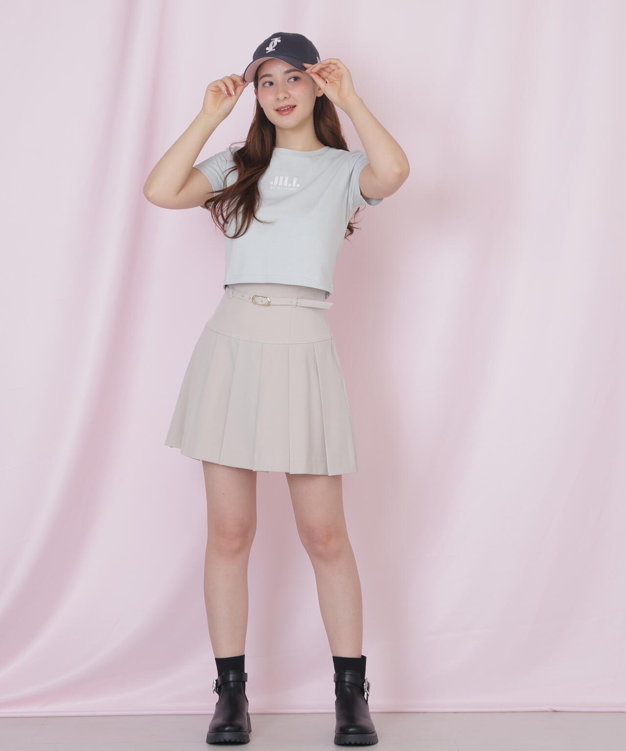 セットアップ対応プリーツミニスカート