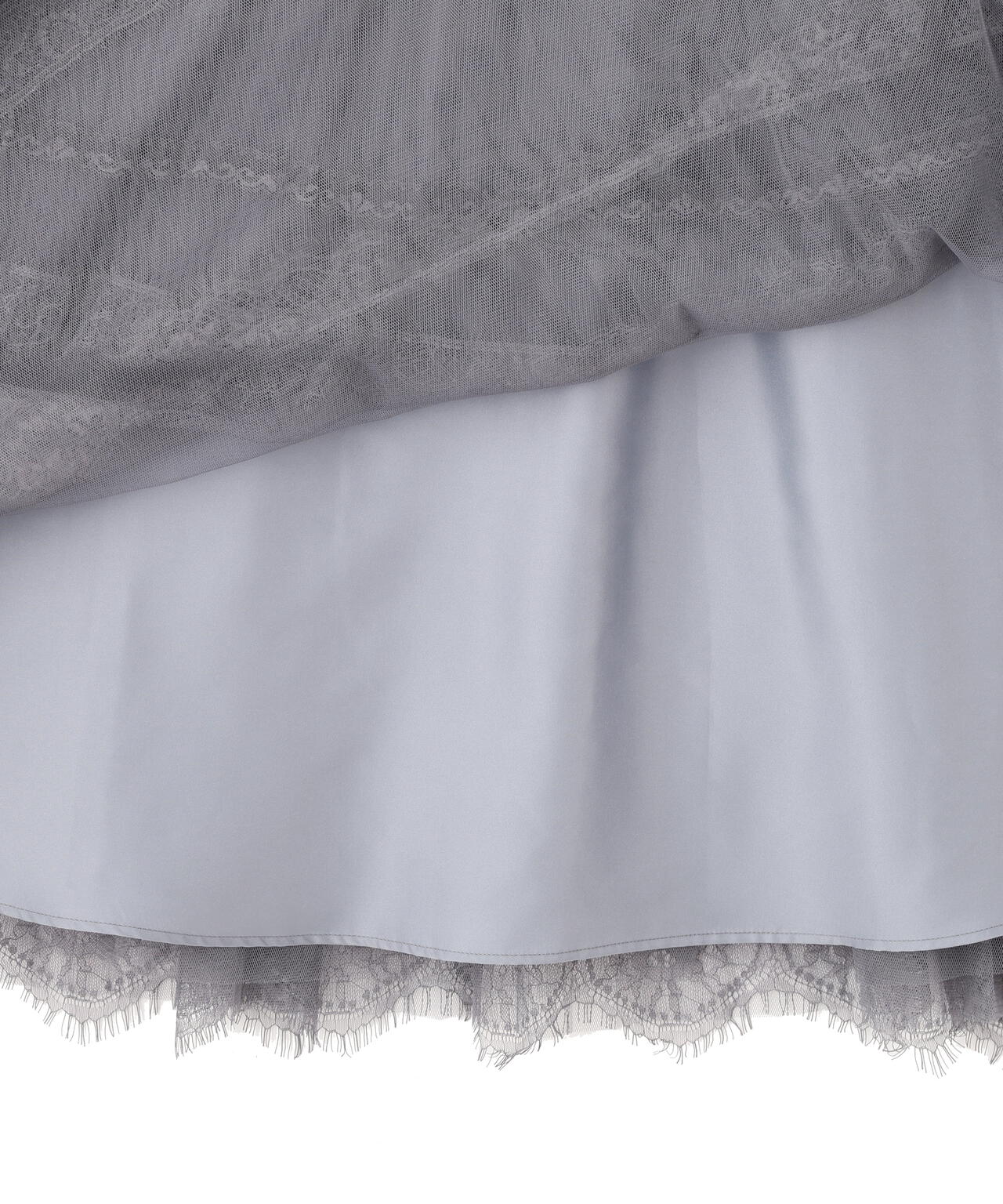 ヘムレースプリーツチュールスカート