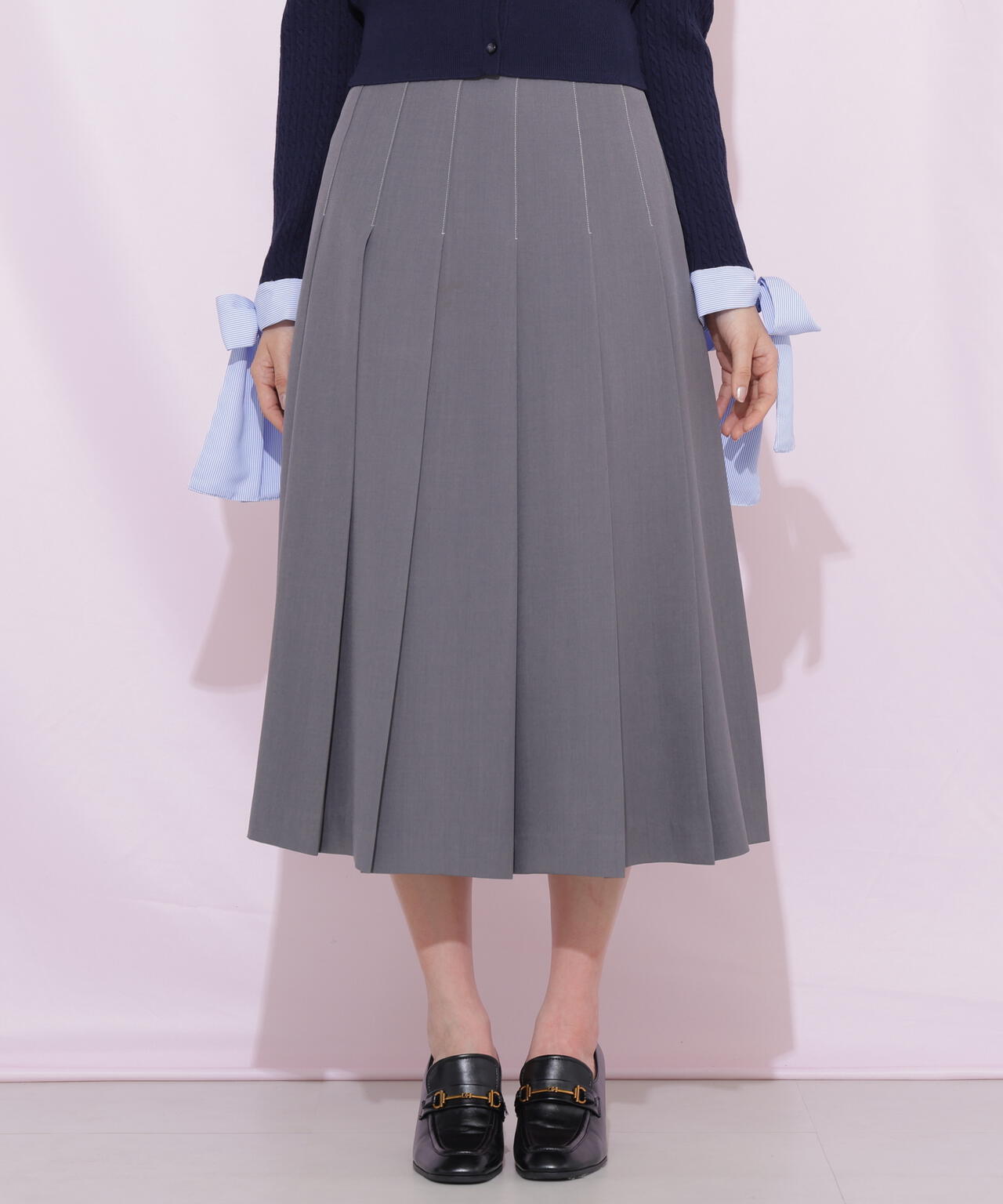 サイドベルトプリーツスカート