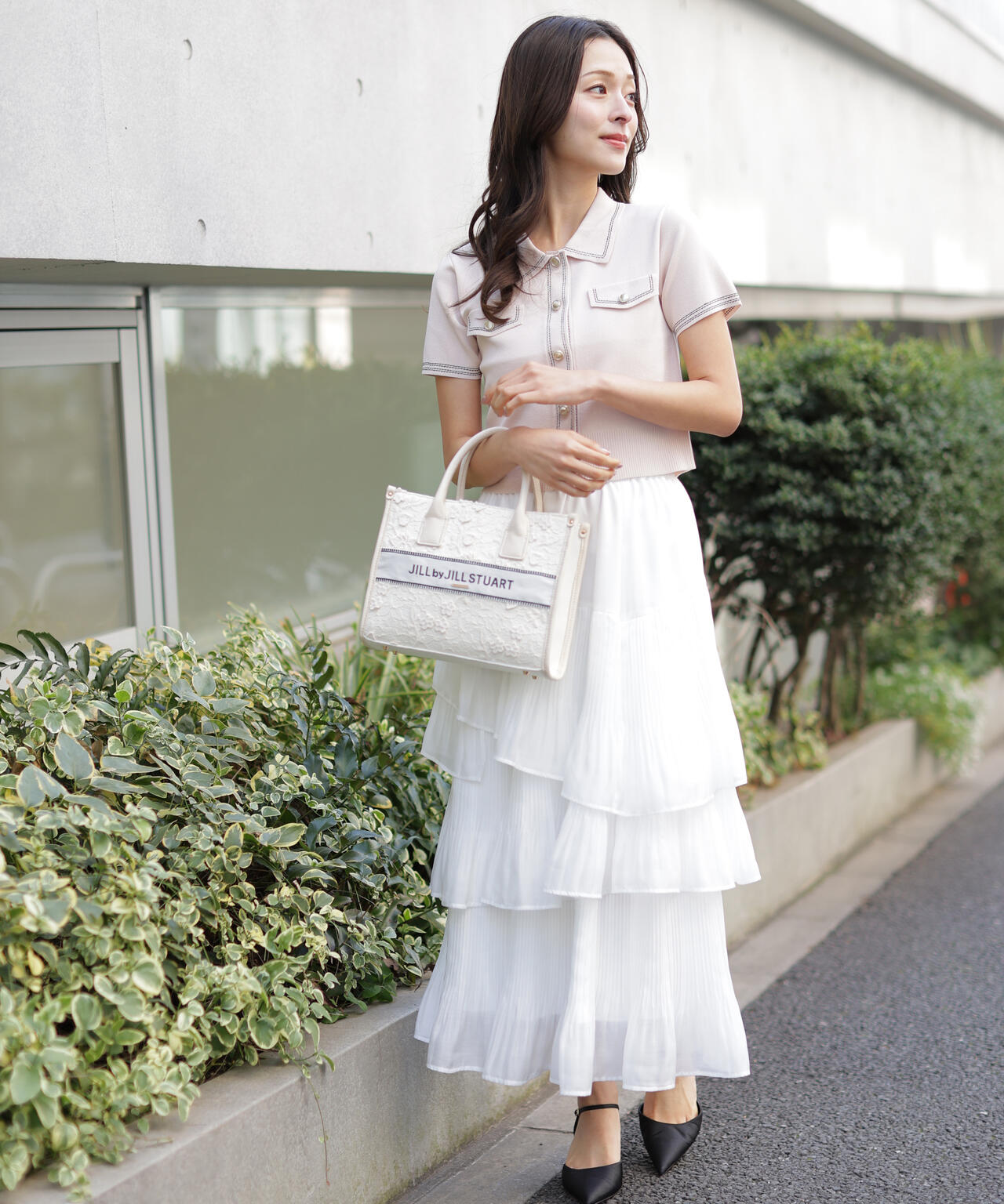 未試着タグ付き新品　プリーツティアードスカート　WHT 0 プリーツランダムティアードスカート | JILL by JILL STUART（ジル
