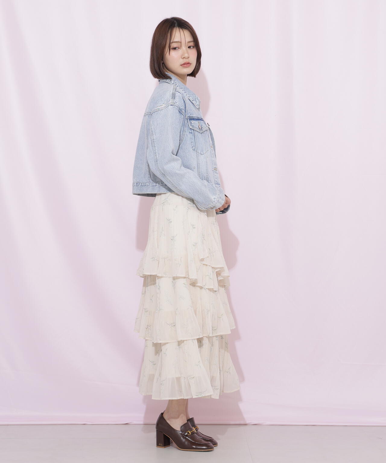 プリーツランダムティアードスカート