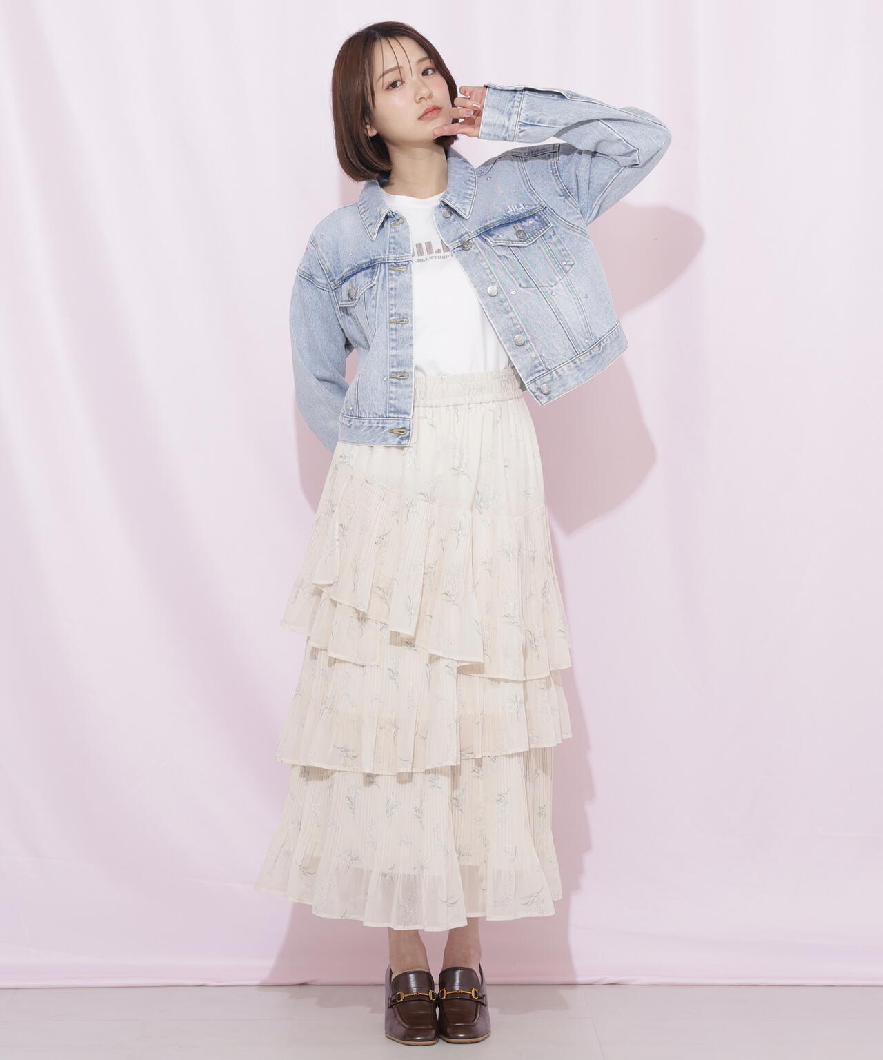 プリーツランダムティアードスカート