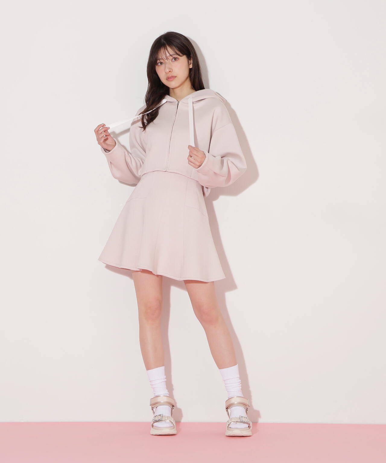 ダイバー素材インナーパンツ付スカート