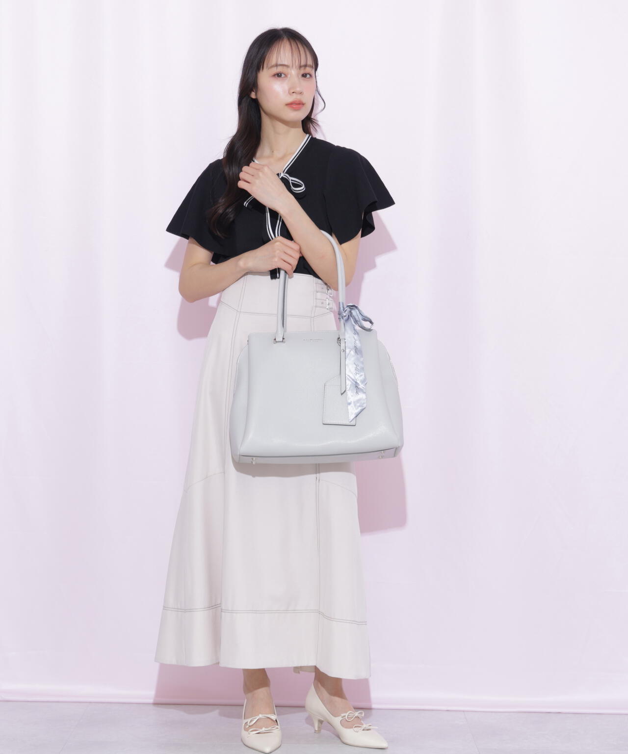 バイカラーステッチAラインフレアスカート | JILL by JILL STUART