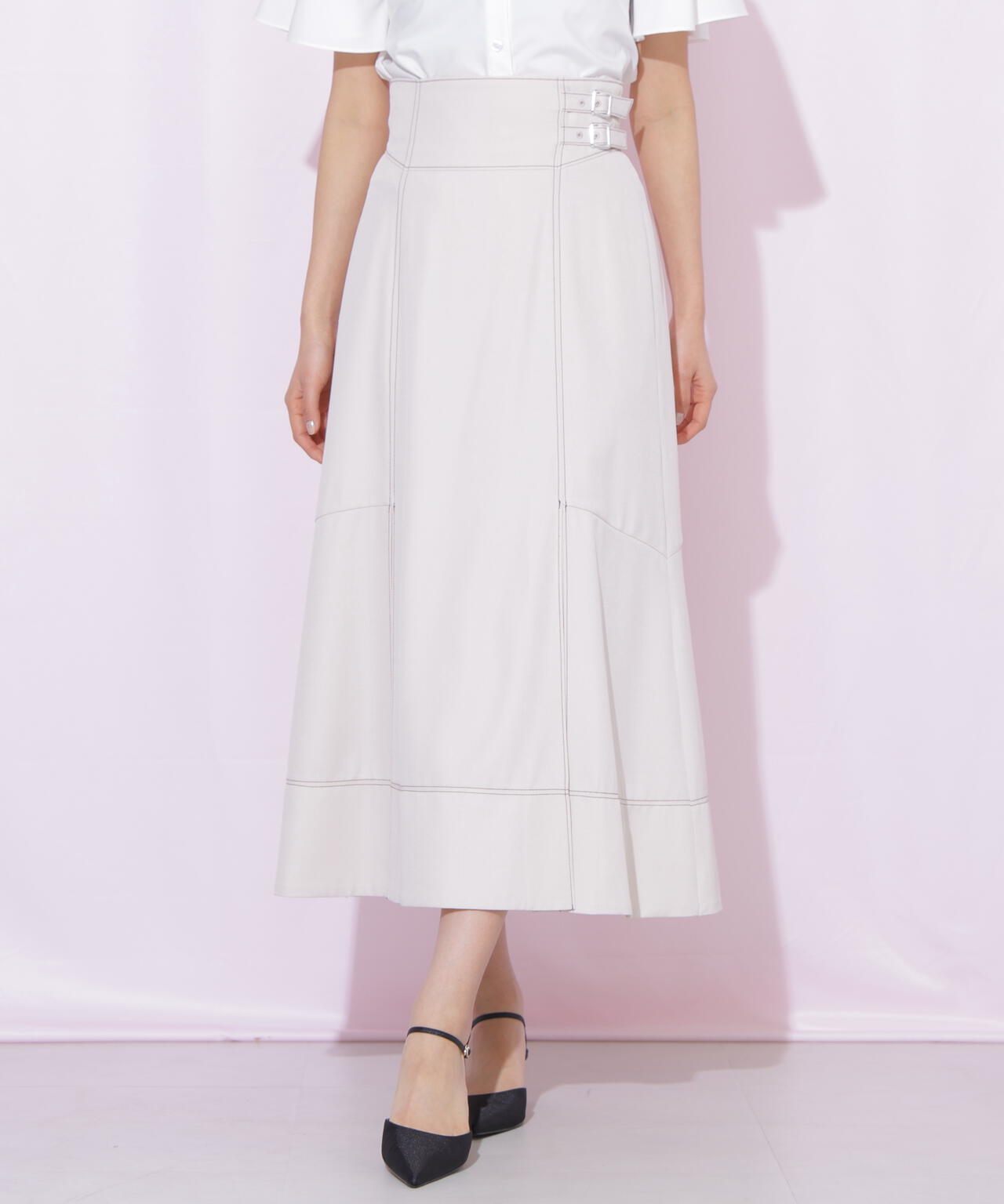 バイカラーステッチAラインフレアスカート | JILL by JILL STUART