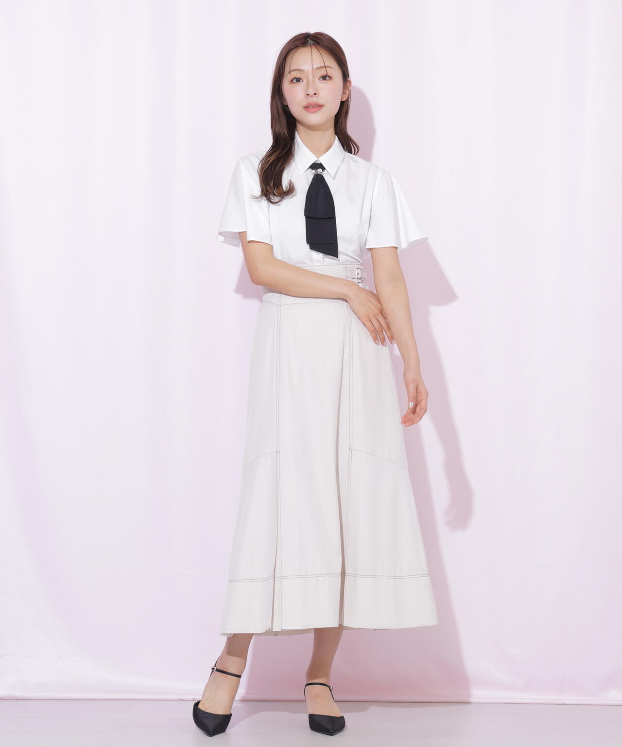 バイカラーステッチAラインフレアスカート | JILL by JILL STUART