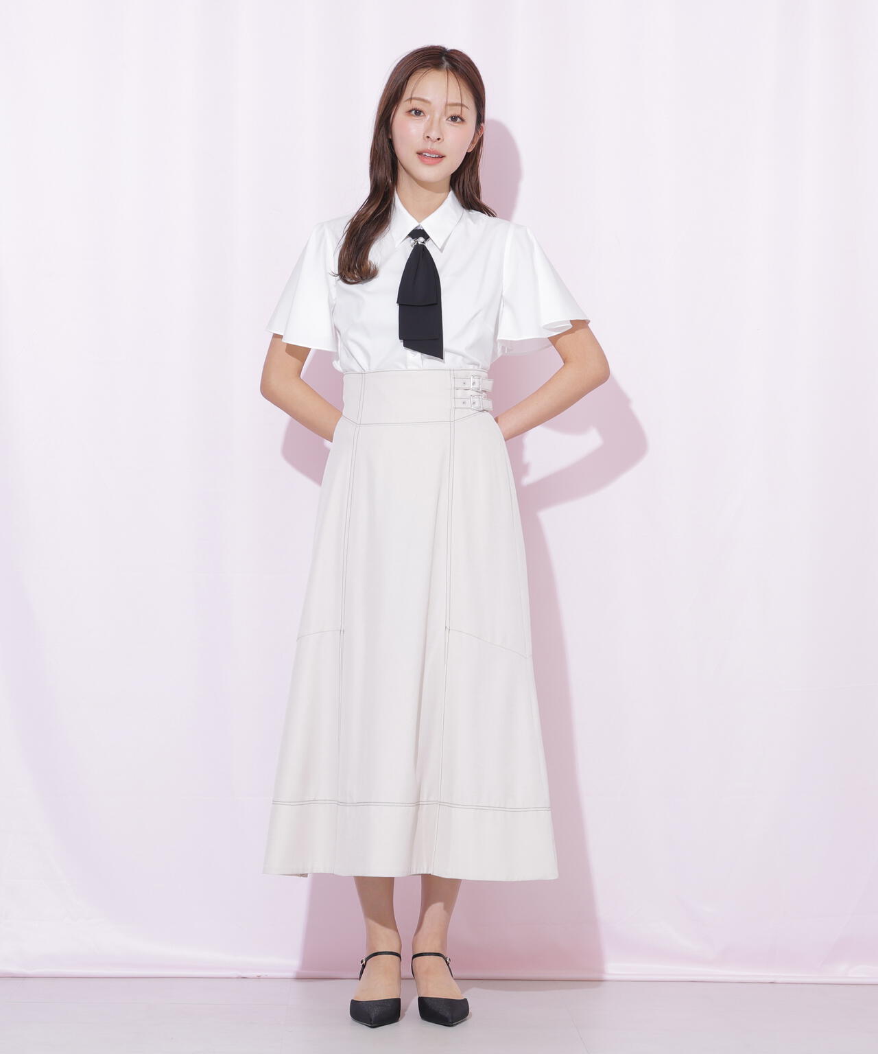 バイカラーステッチAラインフレアスカート | JILL by JILL STUART