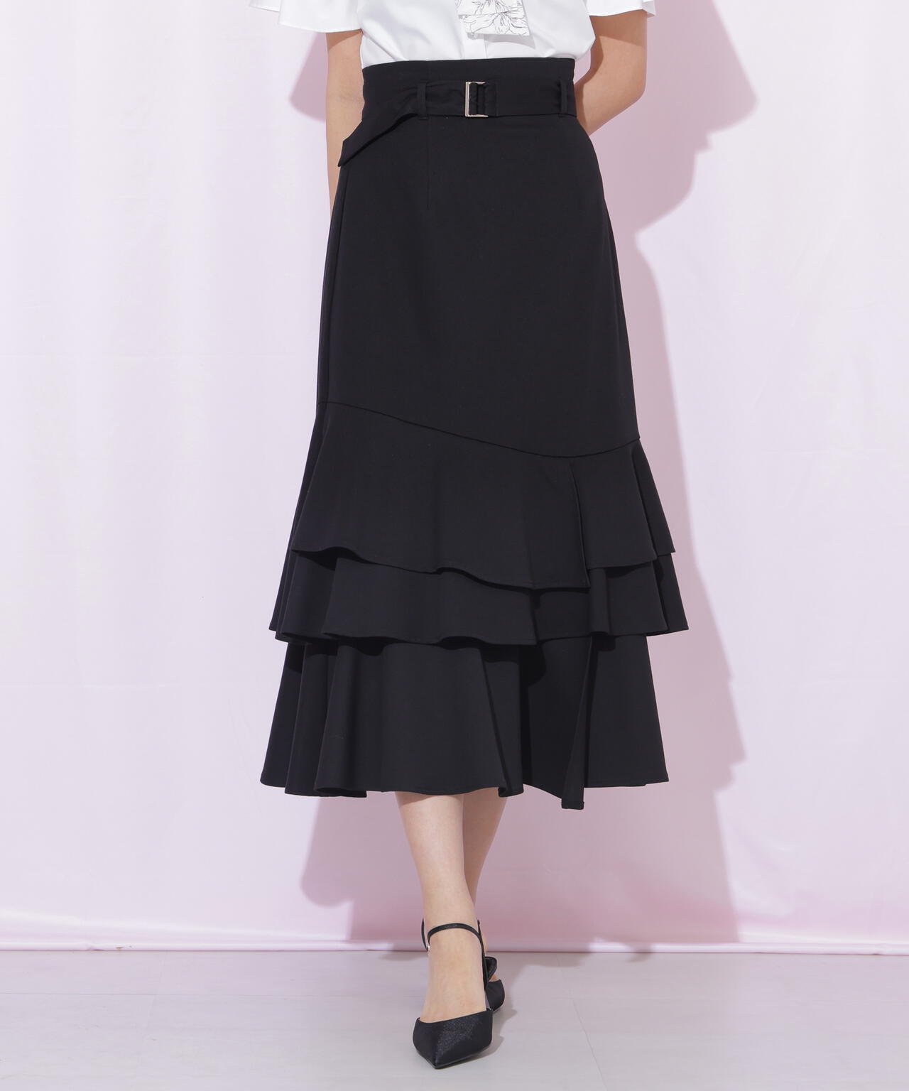 ベルト付きアシメヘムスカート | JILL by JILL STUART（ジル バイ ジル