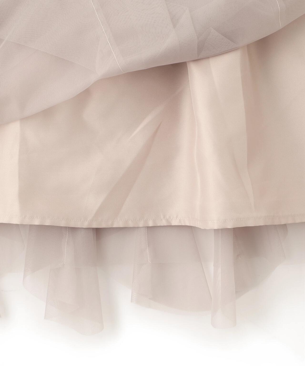 縦ラッフルチュールスカート