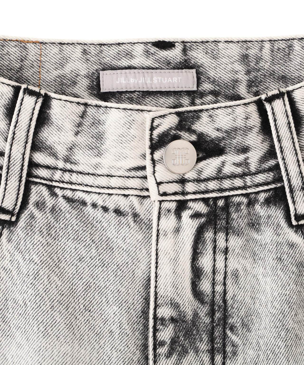 リボン加工カーブパネルデニムパンツ