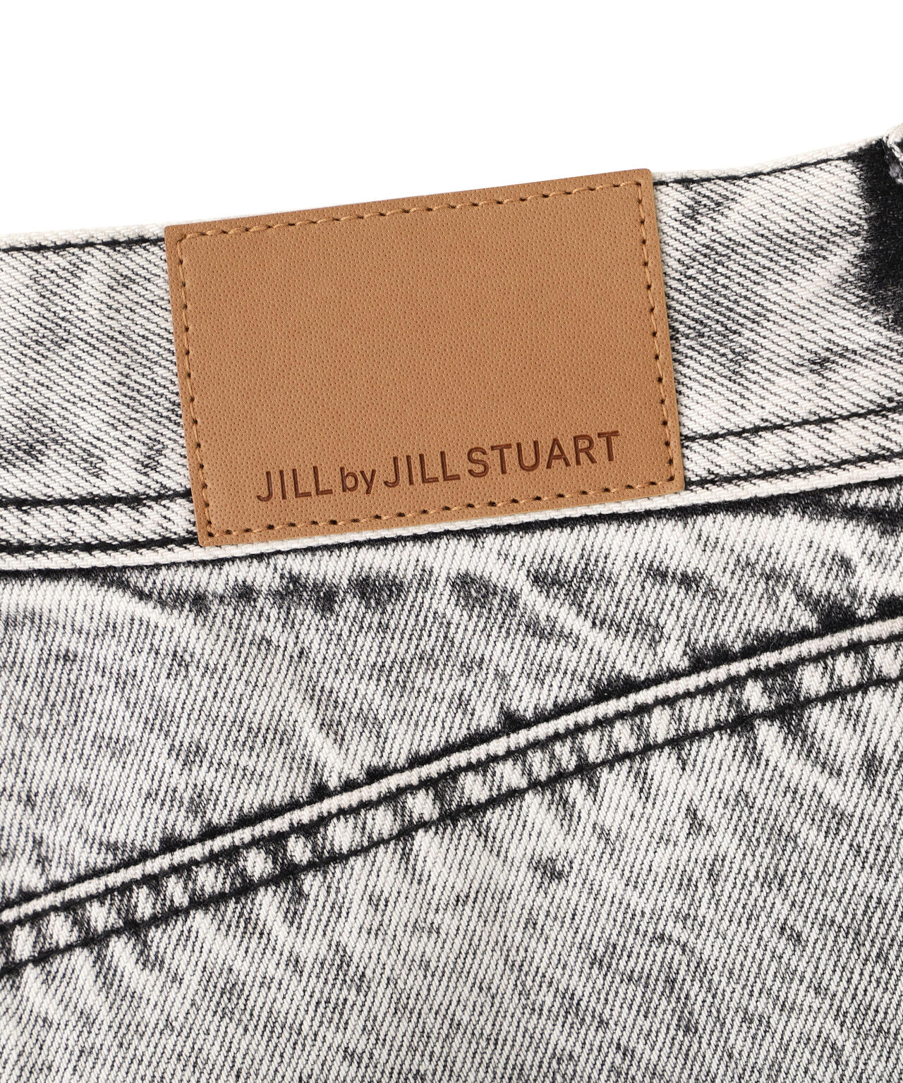 リボン加工カーブパネルデニムパンツ