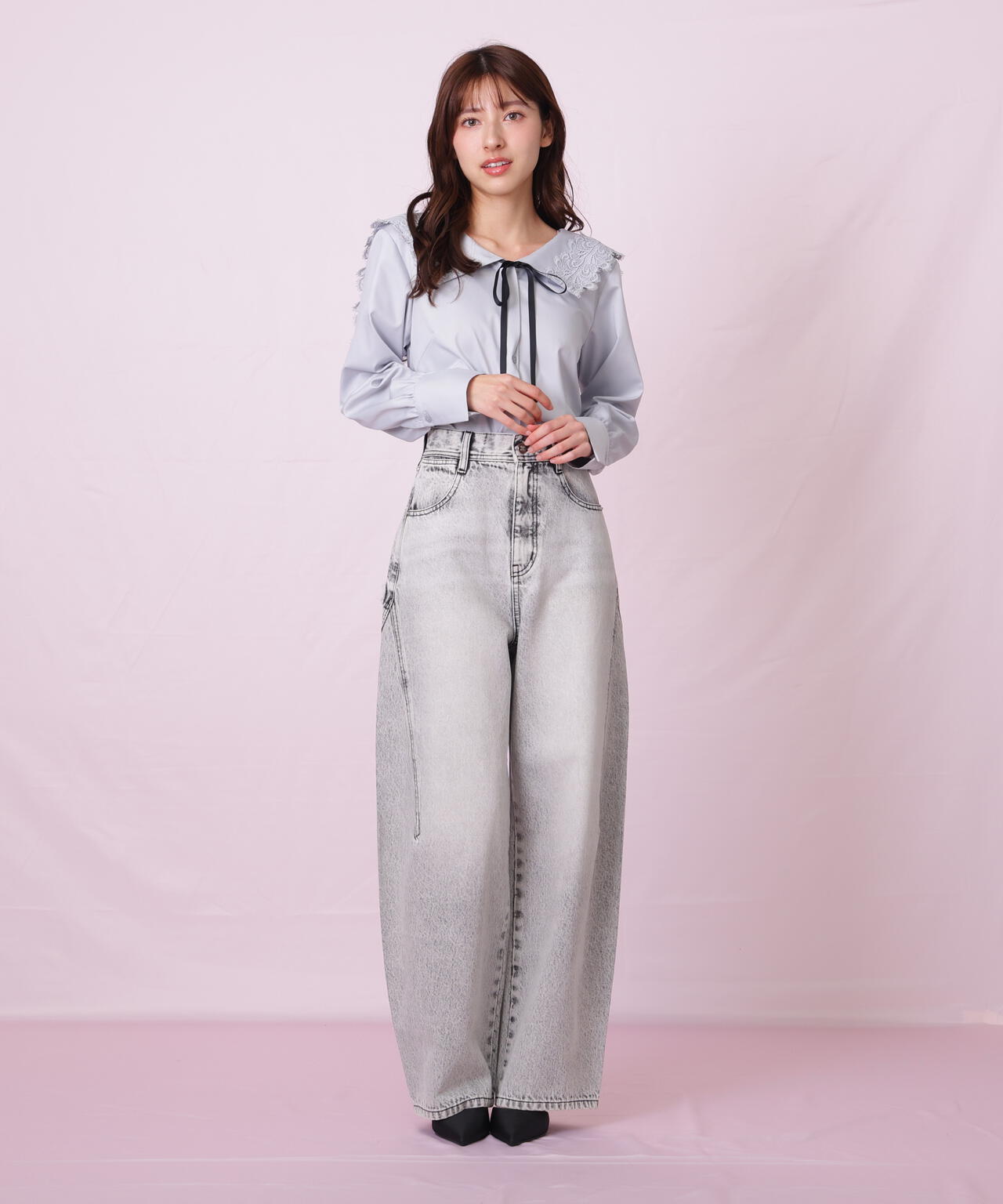 リボン加工カーブパネルデニムパンツ | JILL by JILL STUART（ジル