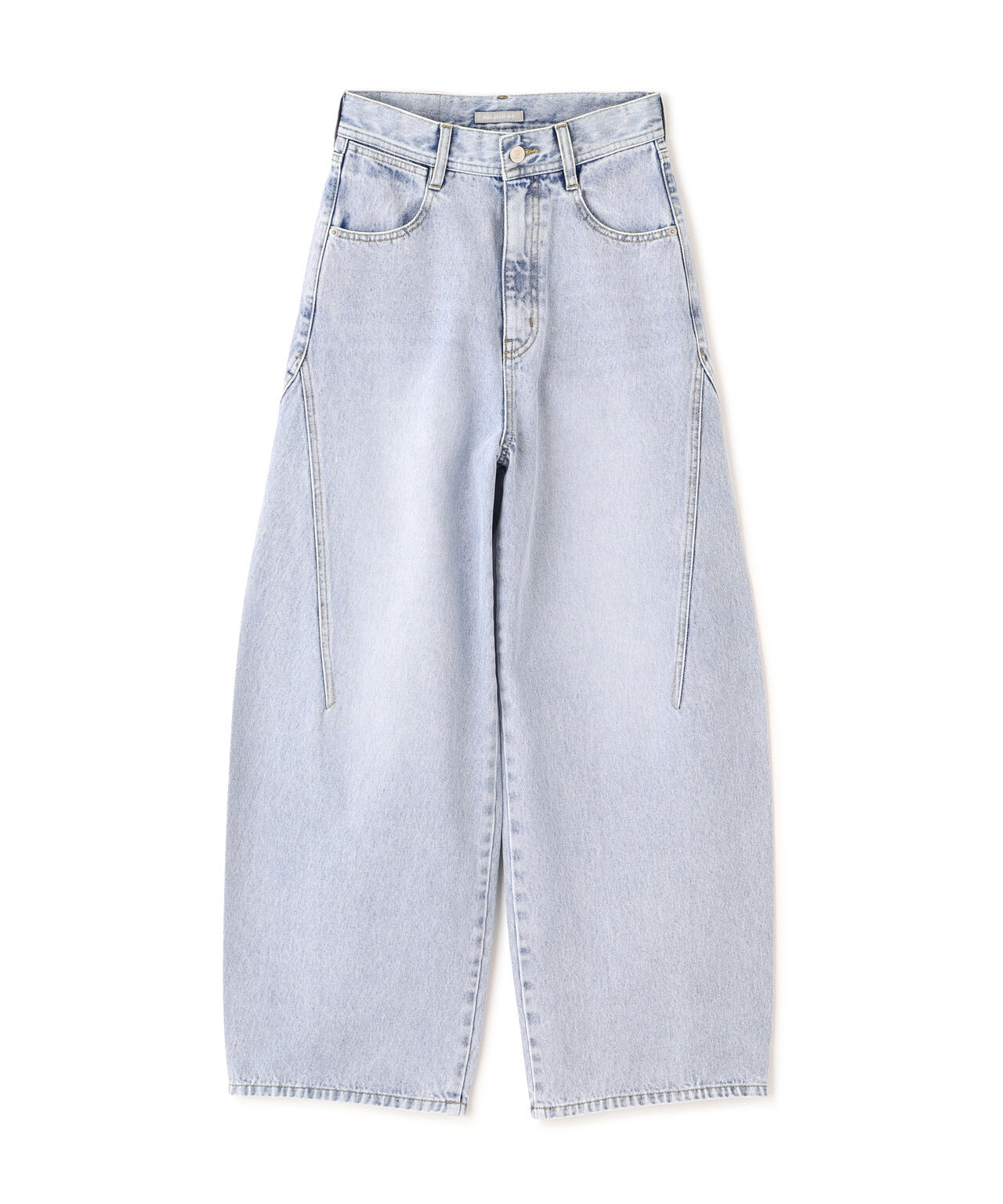 リボン加工カーブパネルデニムパンツ