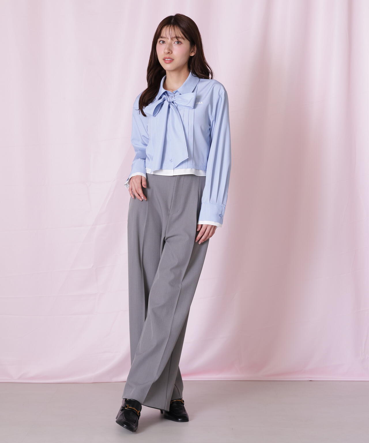 セットアップ対応＞太ベルト付きスラックスパンツ | JILL by JILL