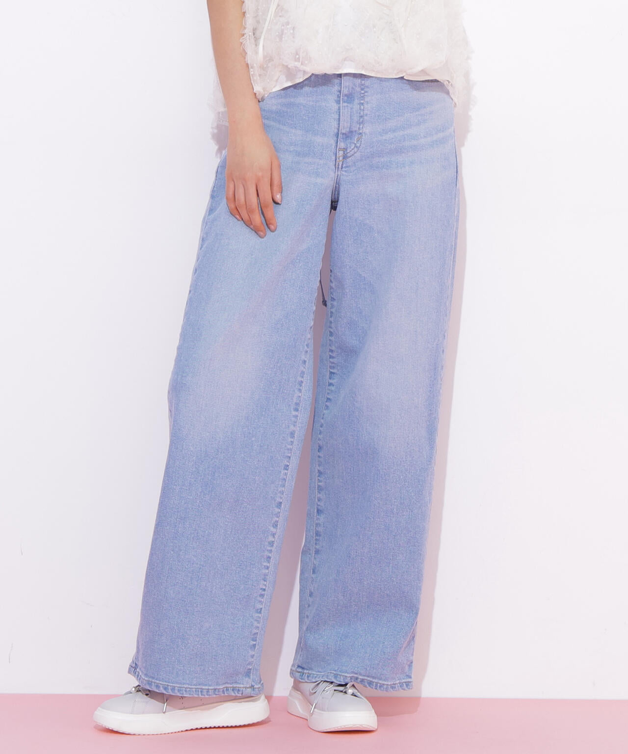 SOMETHING 別注レースアップワイドデニムパンツ | JILL by JILL STUART