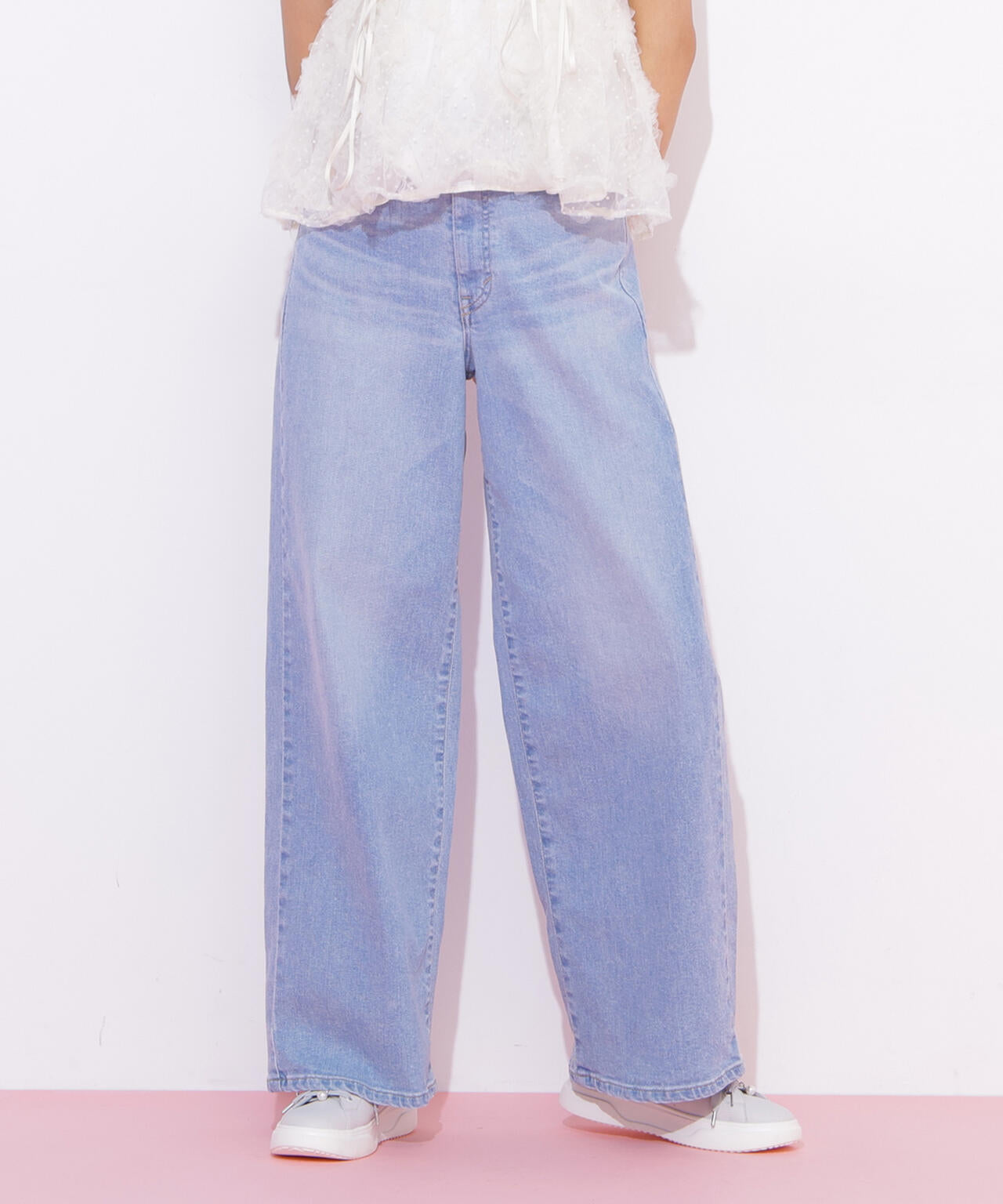 SOMETHING 別注レースアップワイドデニムパンツ | JILL by JILL STUART
