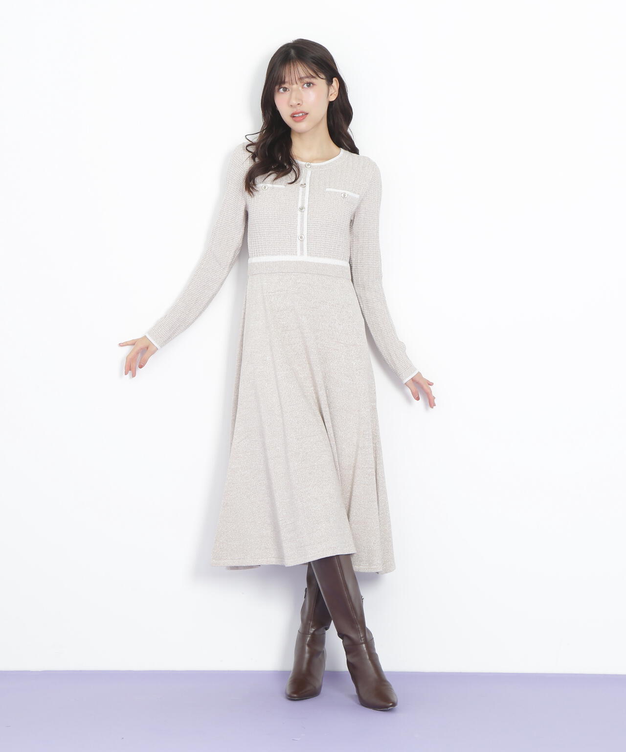 ラメツイード配色ニットワンピース | JILL by JILL STUART（ジル バイ