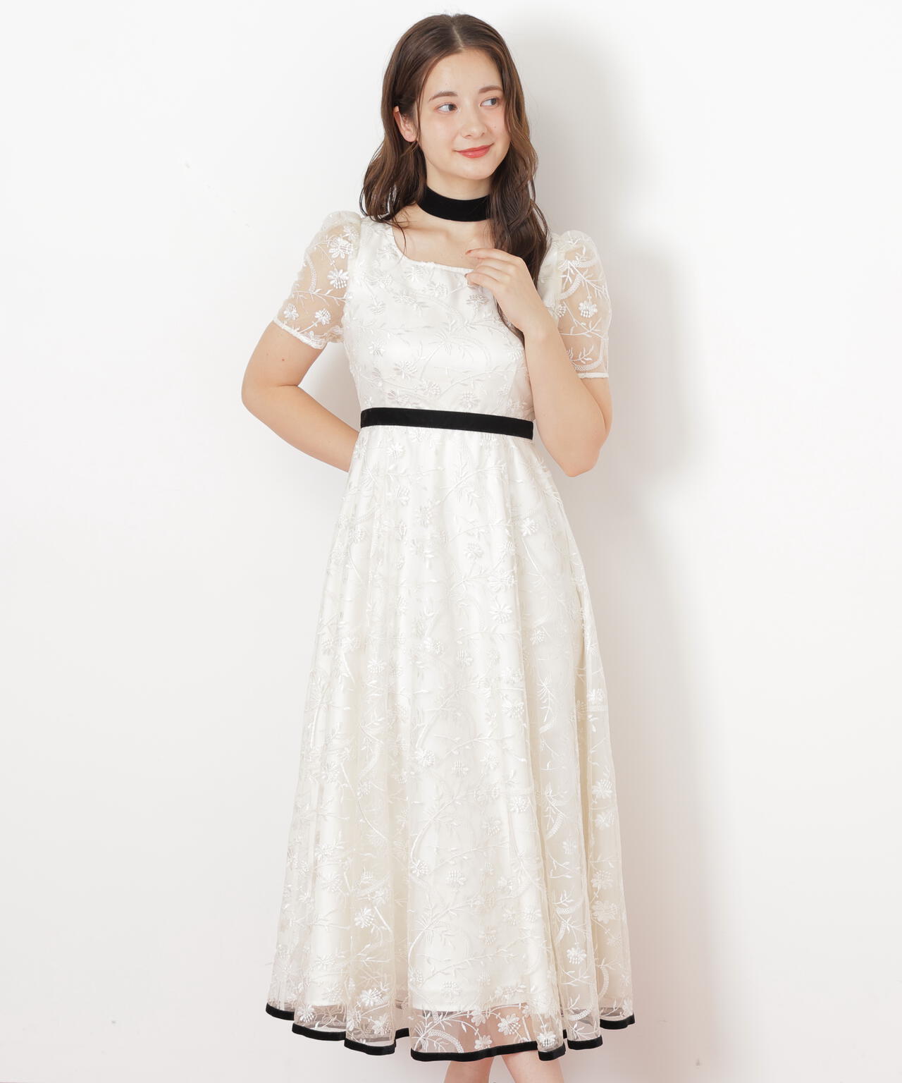 ジルスチュアートホワイト・ブラック リボン付きドレス ビッグリボンニットアップ | JILL by JILL STUART（ジル バイ ジル