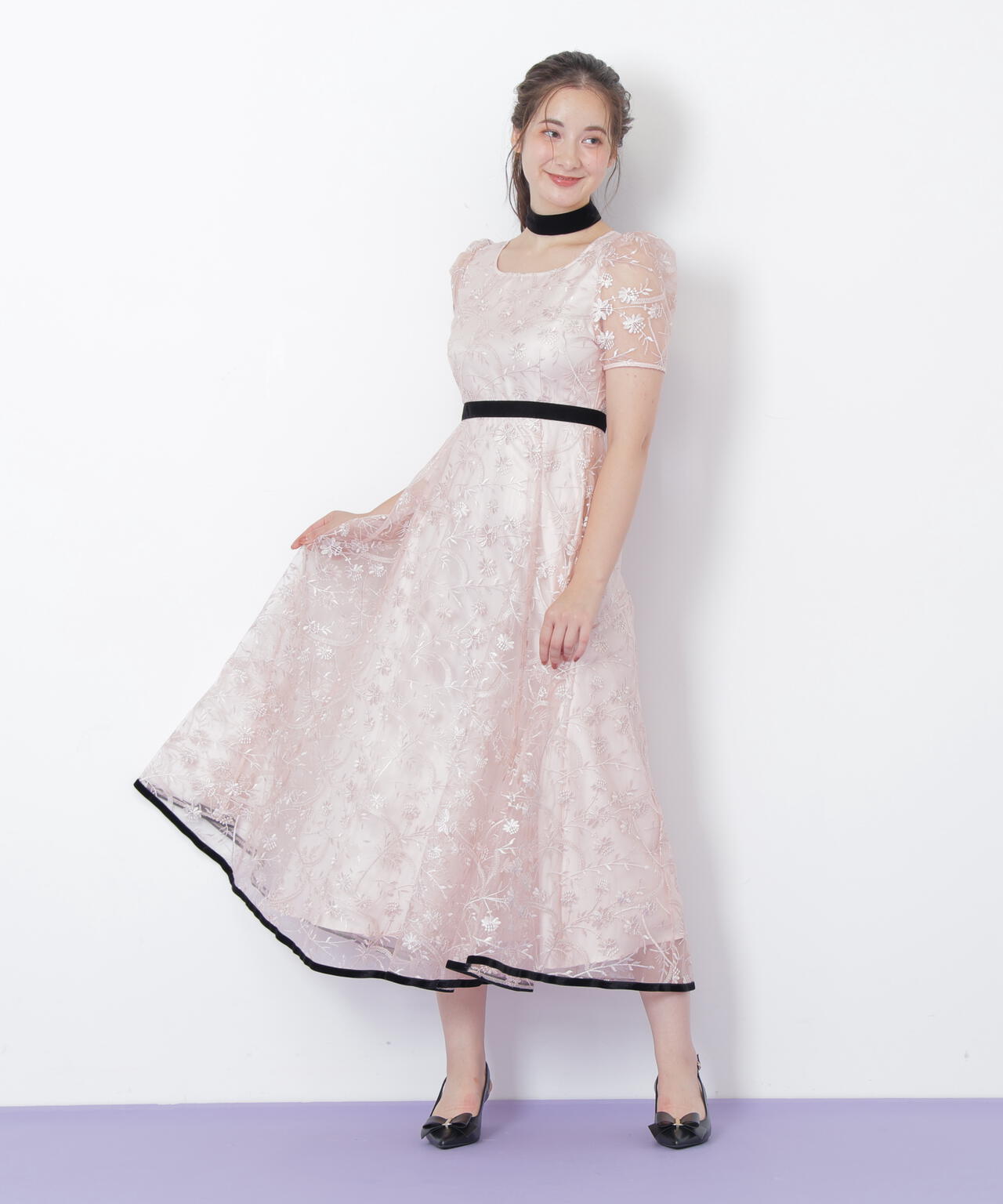 ＜ｍｉｋｕさんコラボ＞エンブロイダリーレースドレス