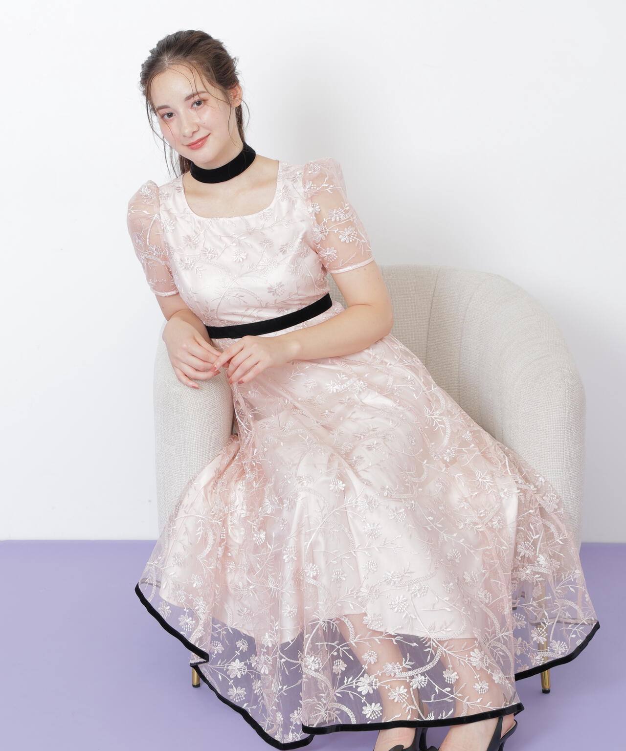 ＜ｍｉｋｕさんコラボ＞エンブロイダリーレースドレス