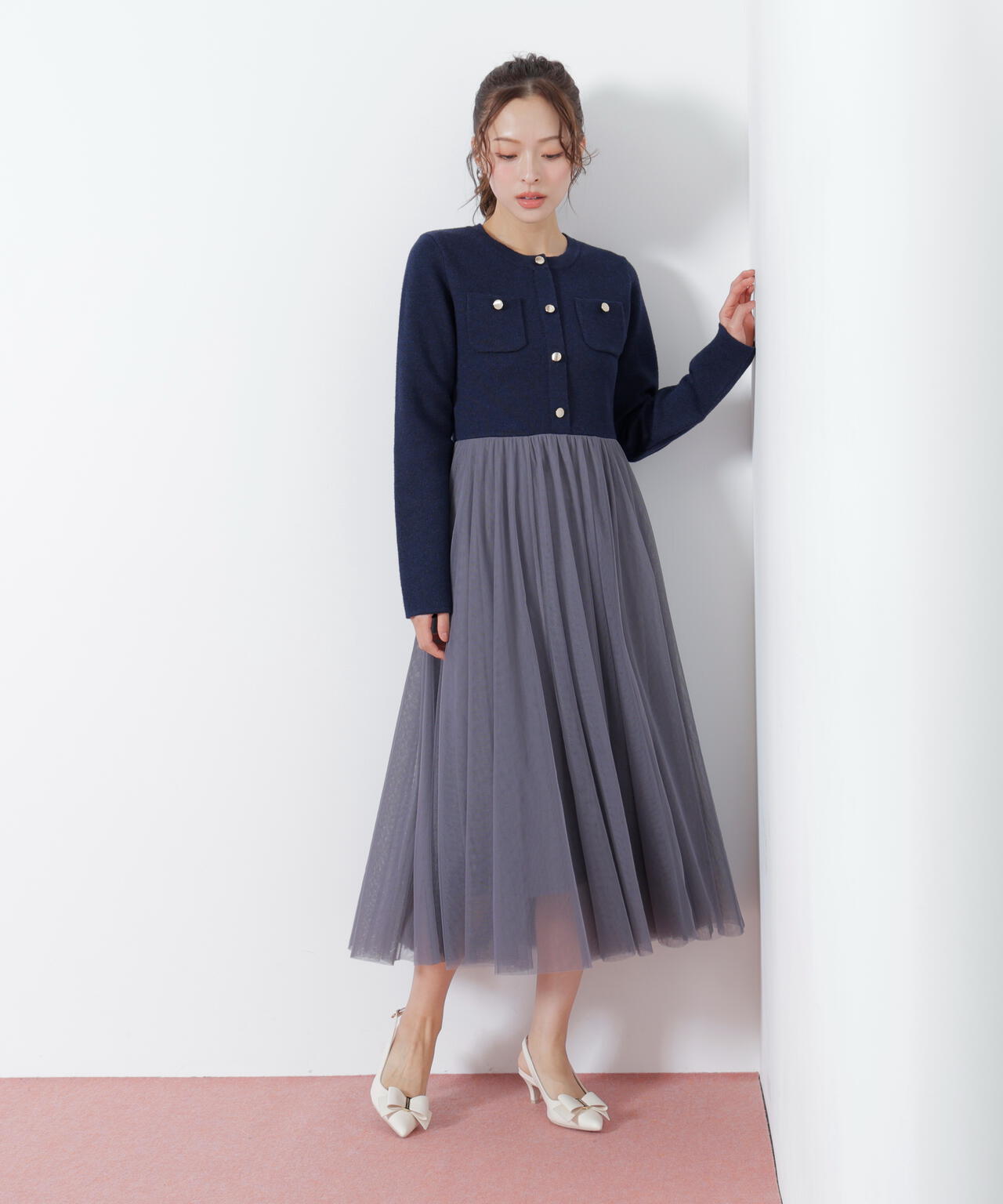 ジル バイ ジル スチュアート（JILL by JILL STUART）/ニットジャケットドッキングワンピース ニットジャケットドッキングワンピース | JILL by JILL STUART（ジル