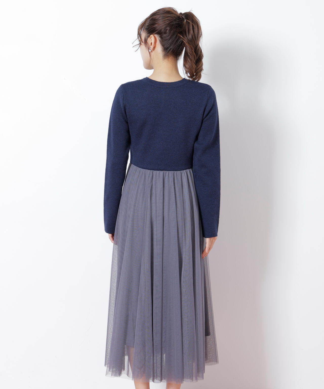 ニットジャケットドッキングワンピース