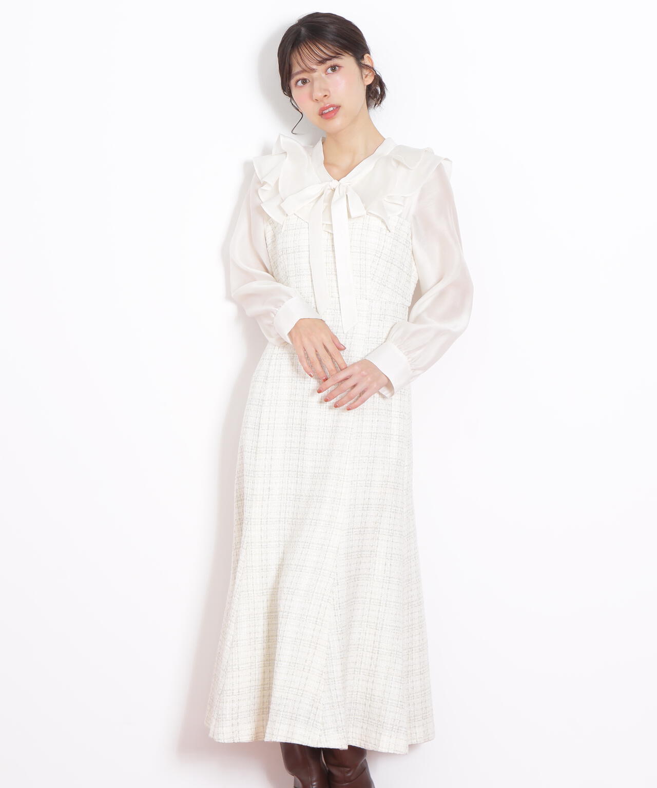 ブラウスドッキングツィードワンピース | JILL by JILL STUART（ジル